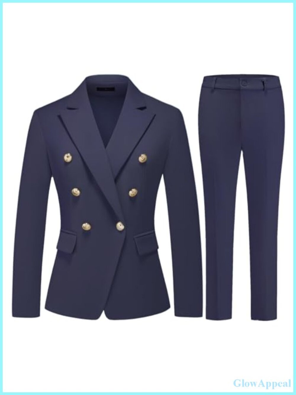 Women's Double Breasted Blazer & Pants Set Business Formal